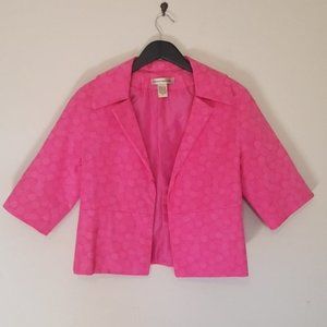 Patrick Christopher cropped hot pink dot blazer